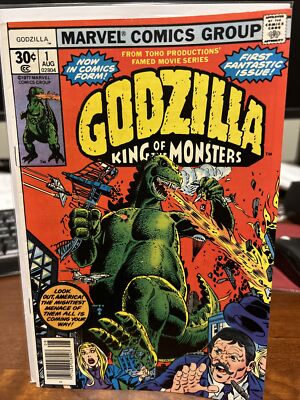 Godzilla #1 NM - Nick Fury Jimmy Woo! Trimpe Cover & Art ! HG NEWSSTAND LT 3-image