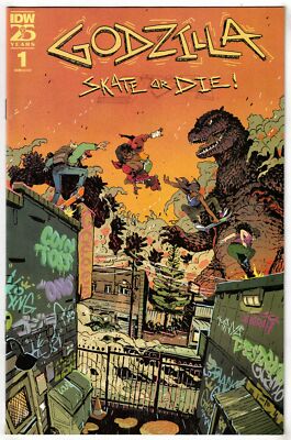 GODZILLA SKATE OR DIE #1- OLIVER ONO CONVENTION EXCLUSIVE- IDW-image