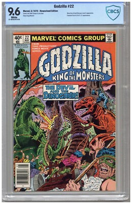 Godzilla  # 22   CBCS   9.6  NM+   White pgs   5/79  Newsstand Edition Moon Boy -image