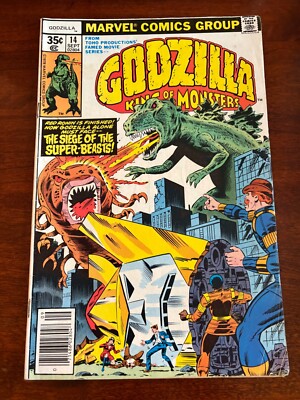 Godzilla King Of The Monsters # 14 FN Marvel Comic Book Dinosaur 10 J300-image