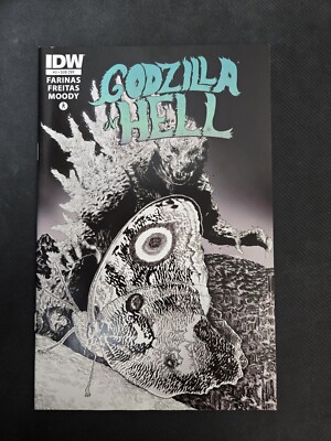 GODZILLA IN HELL #3 SUB HTF VARIANT  RARE SUB ULISES FARINAS B&W 2015 IDW-image