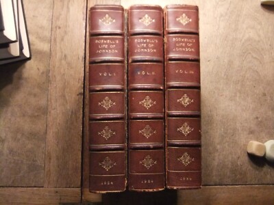 Boswell's Life of Johnson 1924 UK half leather edition privately printed-image