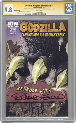 Godzilla Kingdom of Monsters 1RE.BEDROCK CGC 9.8 SS Powell/Evans 2011-image