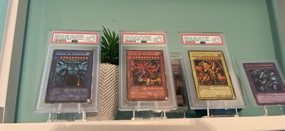 Sequential PSA 10 GBA Secret Rare Egyptian God Cards, Slifer GBI-001, 002, 003-image