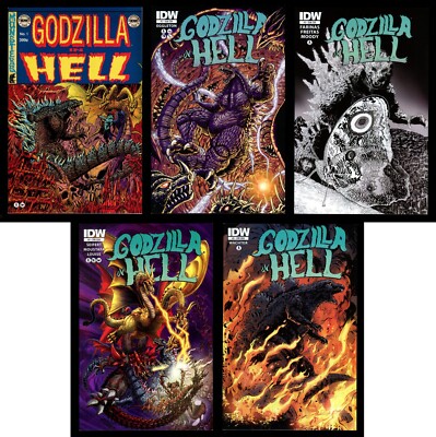 Godzilla in Hell Subscription Variant Comic Set 1-2-3-4-5 Lot IDW Gojira Kaiju-image