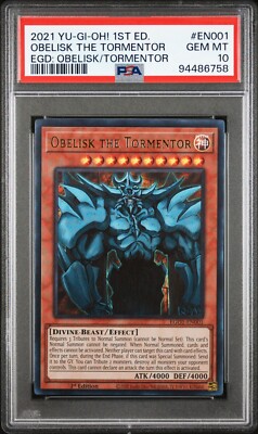 2021 YU-GI-OH! 1ST ED #EN001 OBELISK THE TORMENTOR PSA 10 Population 10-image