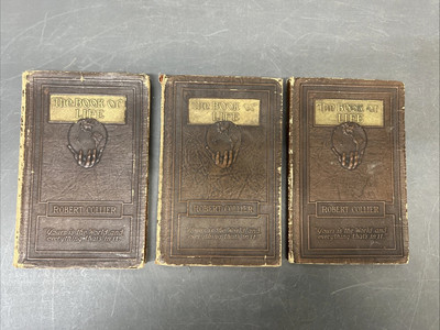 Lot of 3 ~ The Book of Life by Robert Collier 1925 Vintage Leather Vol 4, 5 & 7-image