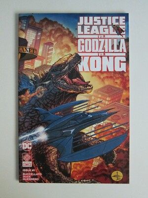 JUSTICE LEAGUE VS GODZILLA VS KONG #1 NM- COVER A 1ST PRINT DREW JOHNSON WRAP DC-image