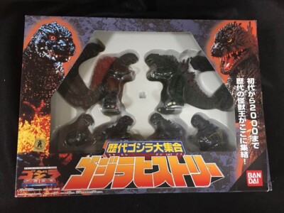 Godzilla Figure Bandai Godzilla History Figures 6pcs Set Vintage Godzilla 2000-image