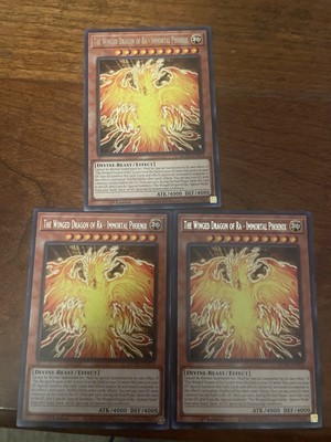 3x The Winged Dragon Of Ra Immortal Phoenix Mztm! Near Mint Condition-image