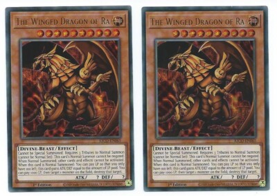 YuGiOh! 2x The Winged Dragon of Ra Ultra Rare KICO-EN065 1st Edition Moxbeta_com-image