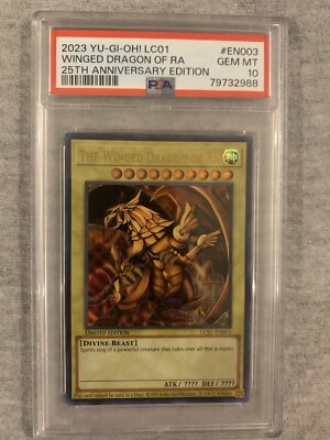 PSA 10 Winged Dragon of Ra 25th Anniversary Quarter Century 2023 YU-GI-Oh ERROR-image