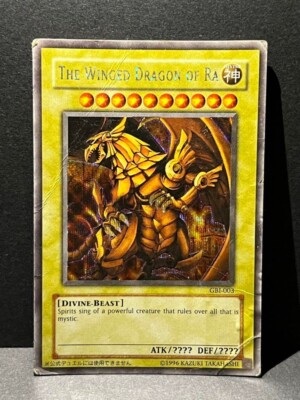 YuGiOh Card Winged Dragon Of Ra GBI-003 Secret Rare English-image