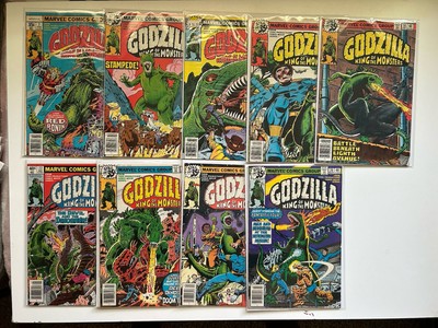 GODZILLA KING OF THE MONSTERS (MARVEL 1977-78) 7 15-22 Vintage Comic Lot Of 8-image