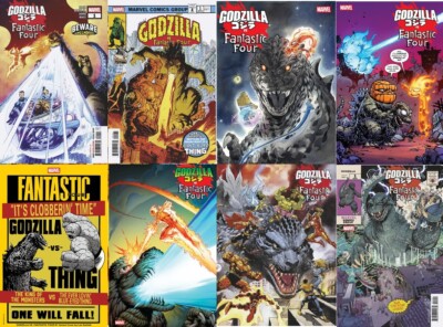 GODZILLA vs FANTASTIC FOUR 1  ALL 8 VARIANT COVERS 1st vs YOUNG FOIL WRAP YU NM-image