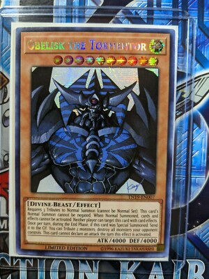 Obelisk The Tormentor TN19-EN007 - Prismatic Secret Rare Limited Ed Yugioh Card-image