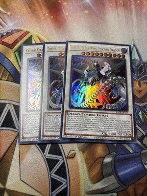 3x Yugioh Crystal Clear Wing Synchro Dragon RA04-EN059 Ultra Rare 1st Edition NM-image