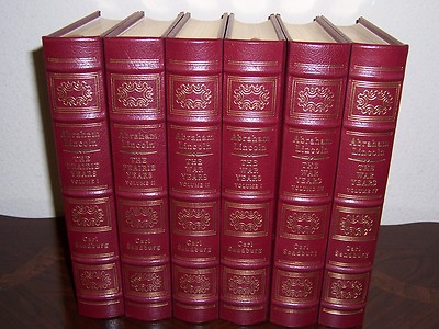 Easton Press ABRAHAM LINCOLN: PRAIRIE & WAR YEARS - Carl Sandburg in 6 vols MINT-image