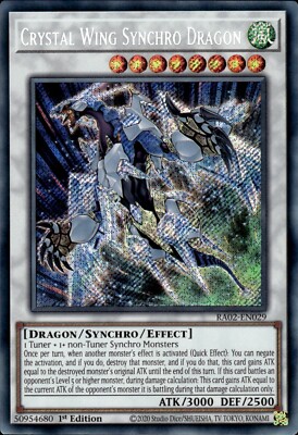Crystal Wing Synchro Dragon - Secret Rare 1st Edition RA02-EN029 - NM - YuGiOh-image