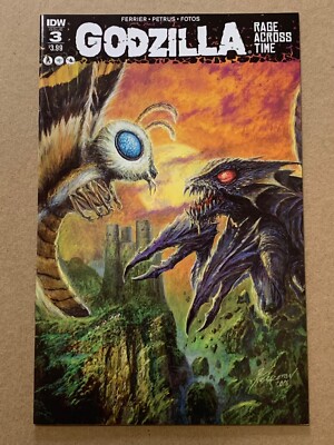 GODZILLA: RAGE ACROSS TIME #3 BOB EGGLETON COVER, IDW 2016, VF+ 1ST PRINTING-image
