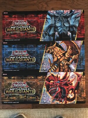 Yu-Gi-Oh! 3x Battle Pack 2 “War of the Giants” Playmats SLIFER,OBELISK and RA-image