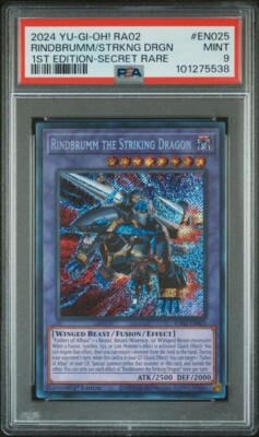 2024 YuGiOh! RA02 Rindbrumm the Striking Dragon 1st Ed. Secret Rare PSA 9 MINT-image