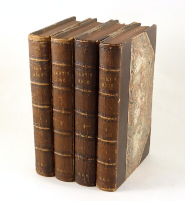 4 Godey's Lady's Book Magazine Bound Volumes XLIV-XLVII 1852-1853 Philadelphia-image