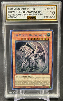 The Winged Dragon Of Ra Ghost Rare AGS 10 GEM 2020 Yu-Gi-Oh! 1st Ed. LED7-EN00-image