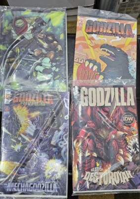 WONDERCON 2024 IDW Comic Set Polybagged GODZILLA, Raphael TMNT **4 Book Set**-image