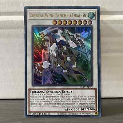 1ST EDITION CRYSTAL WING SYNCHRO DRAGON 2020 RA02-EN029 YUGIOH CARD (LP/MP)-image