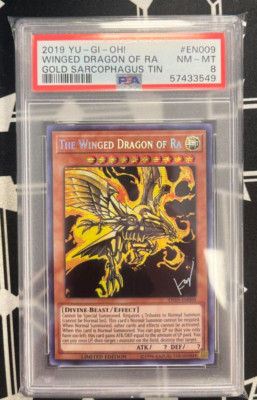 Yugioh PSA 8 NM-MT The Winged Dragon of Ra TN19-EN009 Secret Rare Limited-image