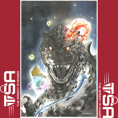 GODZILLA VS FANTASTIC FOUR #1 Peach Momoko 1:100 Virgin Incentive Ratio Variant-image