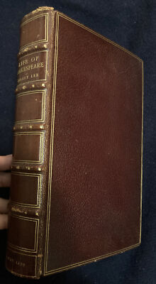 Life of Shakespeare by Sidney Lee Full Leather BUMPUS Binding 1899 Oxford-image