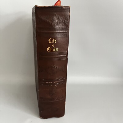 THE LIFE OF CHRIST by John A O'Brien (1957) Embossed HB Leatherbound Illustrated-image