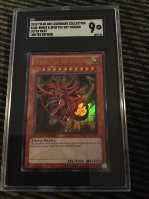 2010 YU-GI-OH SLIFER THE SKY DRAGON SGC 9 MINT LC01-EN002  limited edition-image