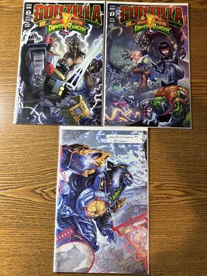Godzilla Vs Power Rangers #2 A B RI Variants Lot Set 2022 Series Boom! Near Mint-image
