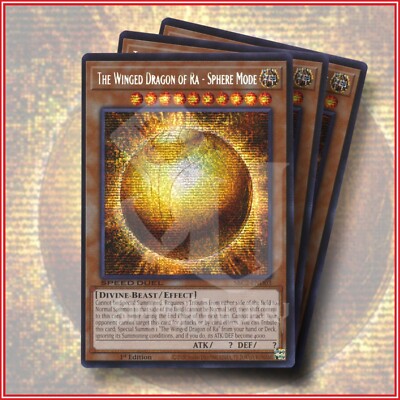 YuGiOh WINGED DRAGON OF RA SPHERE MODE SBC2-END03 Prismatic SCR x3 1st Ed-image