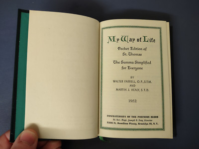 MY WAY OF LIFE-Pocket Edition of St. Thomas' Summa Simplified, Leather, 1952-image