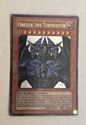 Yugioh Obelisk the Tormentor JUMP-EN037 Holofoil Limited Edition LP/MP Yu-GI-Oh-image