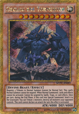 Near Mint x 1 Obelisk The Tormentor - MVPC-EN001 - Gold Super Rare (MISPRINT) - -image