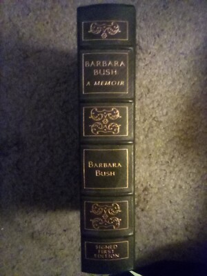 Signed First Edition Barbara Bush A Memoir Easton Press Leather Bound 1994-image