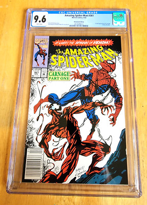 AMAZING SPIDER-MAN #361 CGC 9.6 WHITE PAGES 1992  1ST FULL APP CARNAGE Newsstand-image