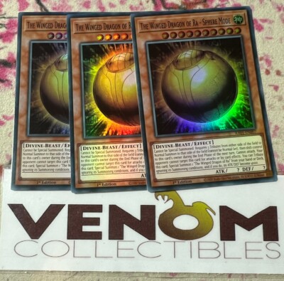 3x (M/NM) *EURO* The Winged Dragon of Ra - Sphere Mode RA01-EN007 Super YuGiOh-image