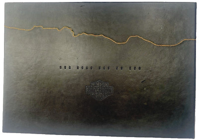 HARLEY DAVIDSON: THE LONGEST ROAD / LEATHER BOUND BOOK + BONUS DVD, 2013 - GC.-image