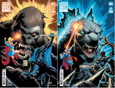 (2024) JUSTICE LEAGUE VS GODZILLA VS KONG #4 CONNECTING PORTACIO VARIANT CVR SET-image