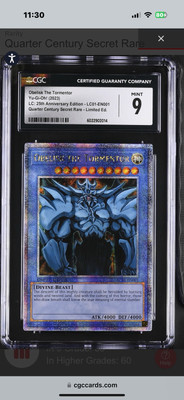 CGC 9 Obelisk the Tormentor LC01-EN001 Quarter Century Rare-image