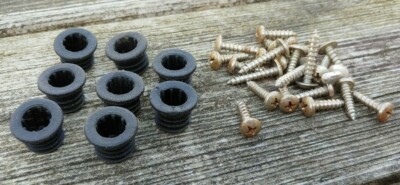 FISHER STV-725 Orig SET of 8 Rubber GRILL GUIDES & 24 Speaker MOUNTING SCREWS   -image