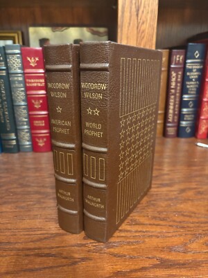 Woodrow Wilson.  Arthur Walworth. 2 Volumes  Easton Press 1978 Leather-image