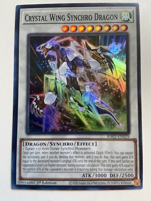 YuGiOh Crystal Wing Synchro Dragon - RA02-EN029 - Super Rare - 1st Edition -image