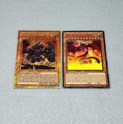 Yugioh Egyptian God Cards Obelisk the Tormentor Slifer Sky Drago + Bonus-image